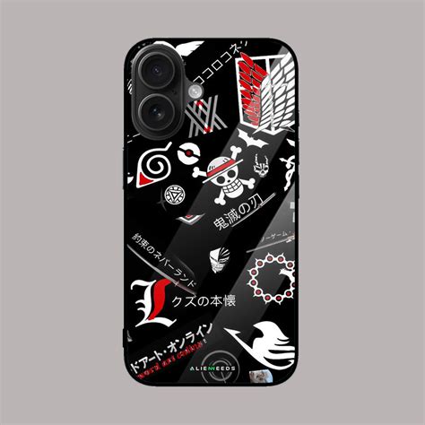 Anime Collage of Symbols Mobile Phone Glass Case | AlienNeeds ...