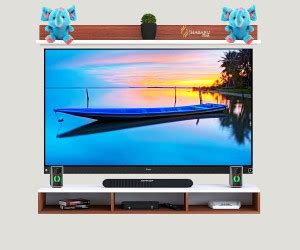 JHABARU Wall Mounted TV Unit, with TV Stand Unit Wall Shelf for Living ...