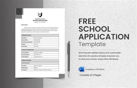 Free School Application Template in Word - Download | Template.net