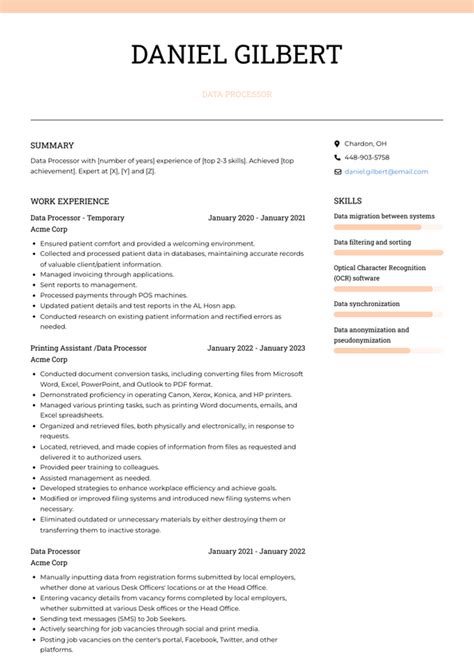 Image result for Data Processing CV