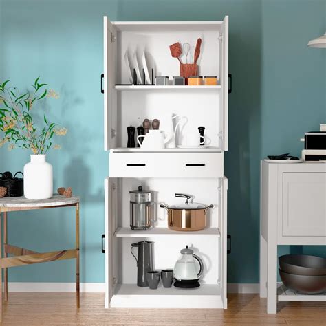 DIYART White Pantry Cabinet, 71 Tall Kitchen Pantry India | Ubuy