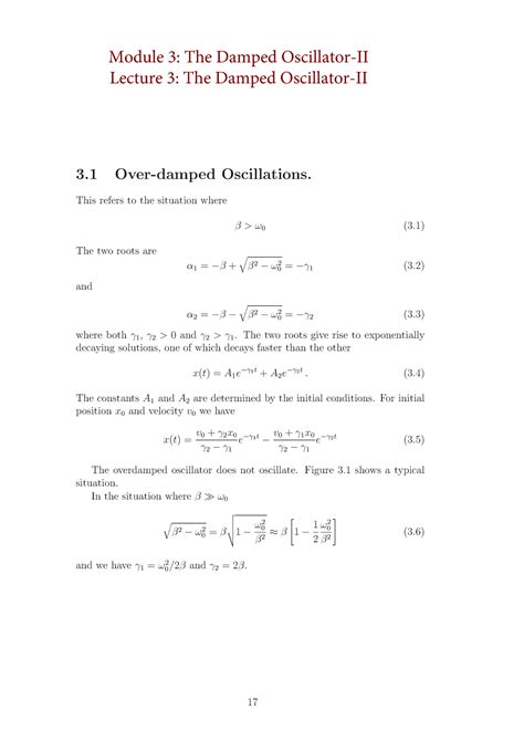 Lec3 - Oscillations And Wave - Module 3: The Damped Oscillator-II ...