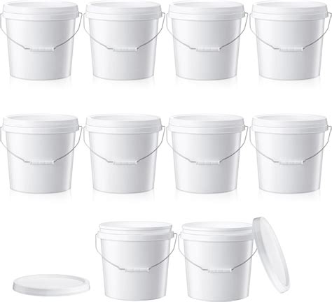 Amazon.com: Tioncy 10 Pcs 2 Gallon Plastic Bucket with Lid Heavy Duty 2 ...