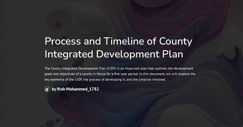 Process and Timeline of County Integrated Development Plan