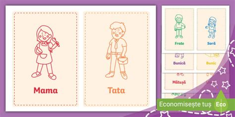 Primele mele cuvinte: Familia – Cartonașe (teacher made)