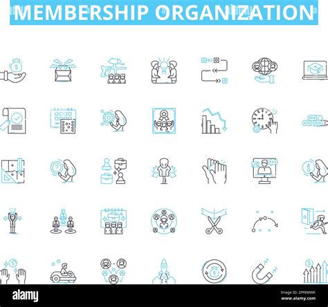 Membership organization linear icons set. Community, Association ...