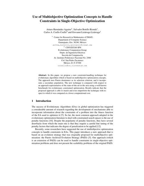 Image result for Properties of Constraint Method in Multi Objective Optimization