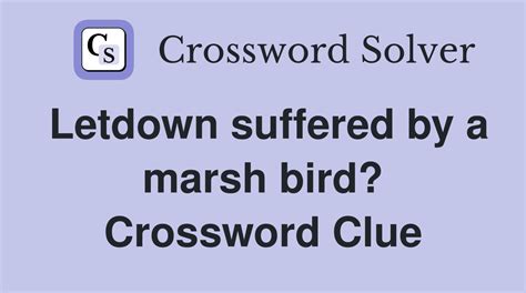 Letdown suffered by a marsh bird? - Crossword Clue Answers - Crossword ...