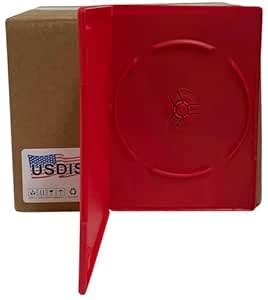 USDISC DVD Cases Slimline 7mm, Single 1 Disc, Red, Pack of 10 : Amazon ...