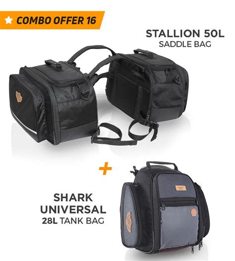 Combo 16 Stallion 50L Saddle Bag + Shark Universal 28L Tank Bag – Moto ...