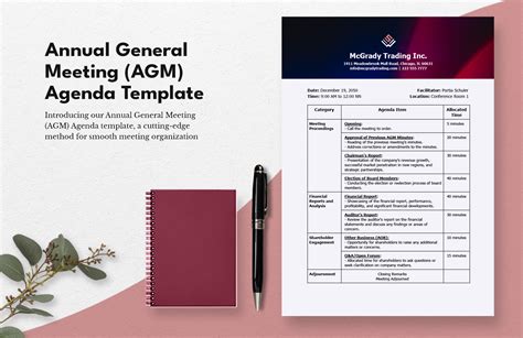 Annual General Meeting (AGM) Agenda Template in Word, PDF, Google Docs ...