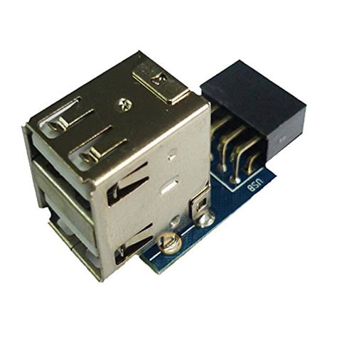 9 Pin USB 2.0 Female Pin Header to Dual USB2.0 Port Adapter-Double ...