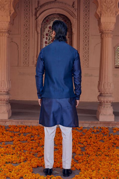 Studio Bagechaa Menswear - Faiz Turquoise Nehru Jacket - Elahe