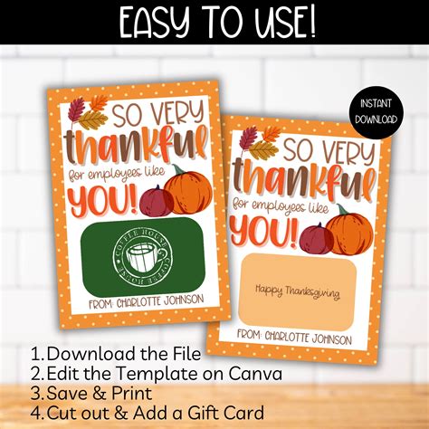 Thanksgiving Gift Cards For Employees