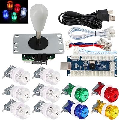 SJ@JX Arcade 2 Player Game Controller Stick DIY Kit LED Buttons MX ...