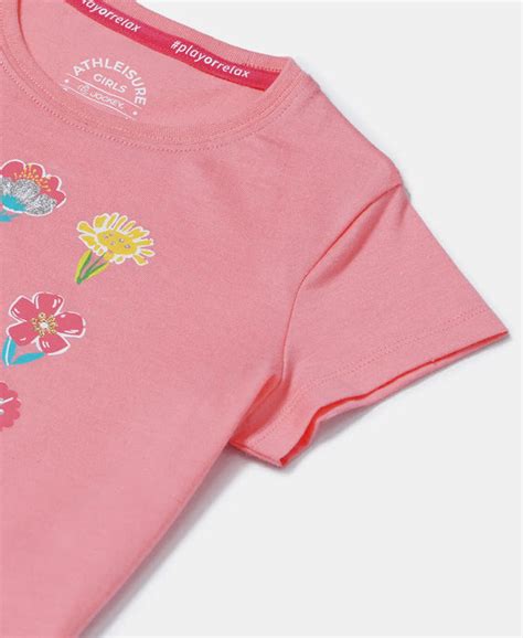 Buy Girl's Super Combed Cotton Graphic Printed T-Shirt - Flamingo Pink ...
