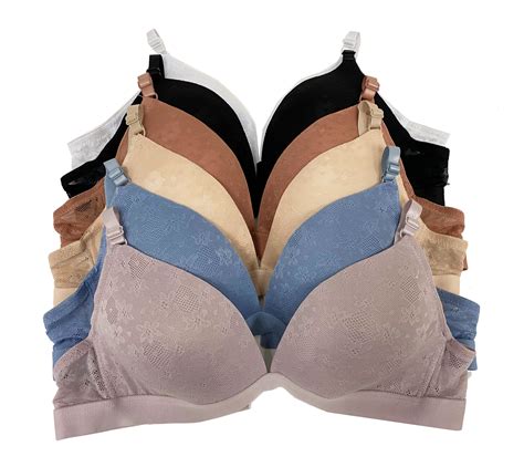 Pink Lover Women Bras 6 Pack, Wireless, Full Coverage, Padded, Size 40B ...