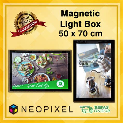 Jual Papan Nama Neon box Reklame Toko Menu Cafe Magnetic Light 50x70 cm ...