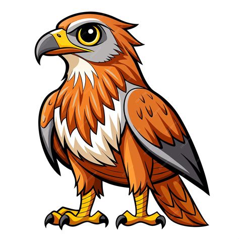 Vector Art of a Cute Cartoon Hawk Bird | Premium AI-generated vector