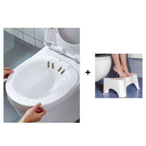 Buy Sitz Bath with Step Stool-Perineal Soaking Bath-Hip Bath Tub Kit ...