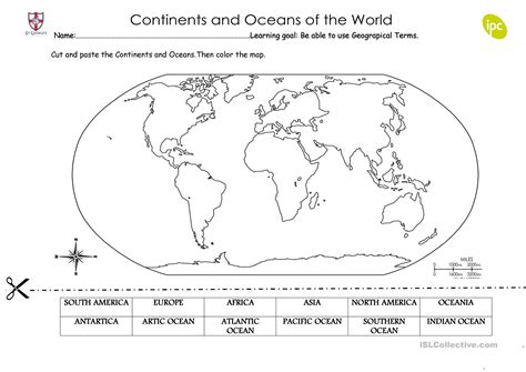 Continents And Oceans Quiz Printable Free
