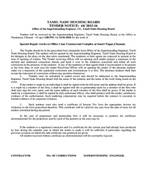 Fillable Online Office of the Superintending Engineer, CC, Tamil Nadu ...