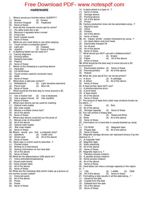 Image result for Computer MCQ 100