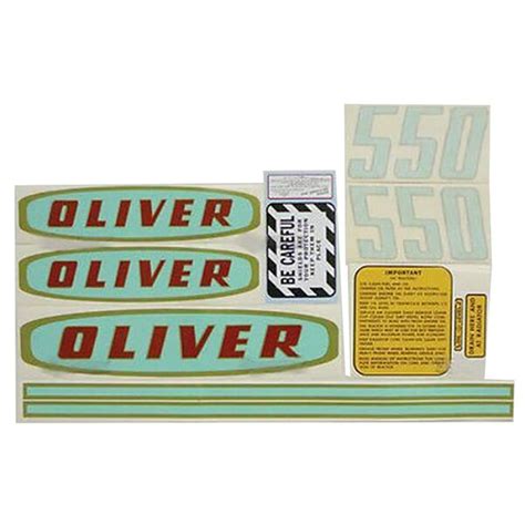 Aftermarket Green and Gold Decal Set for Oliver 550 Gas Tractor MAE30 ...