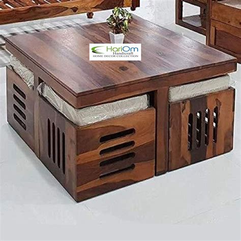 Hariom Handicraft Furniture Solid Sheesham Wood Coffee Table for Living ...