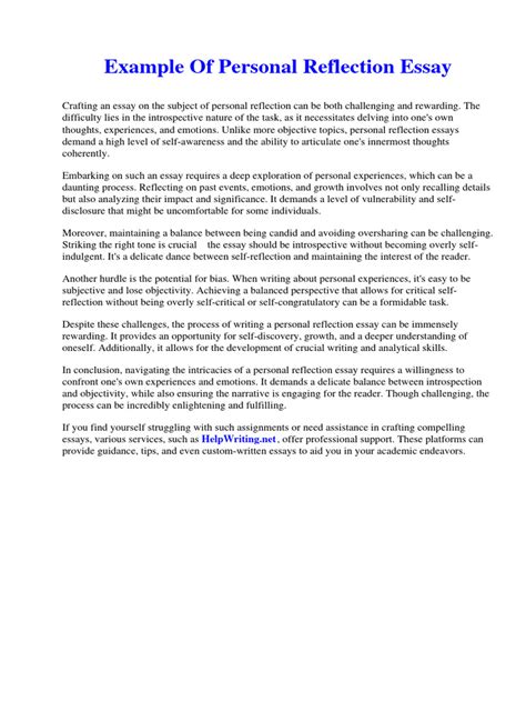 Image result for Personal Reflection Paper Examples