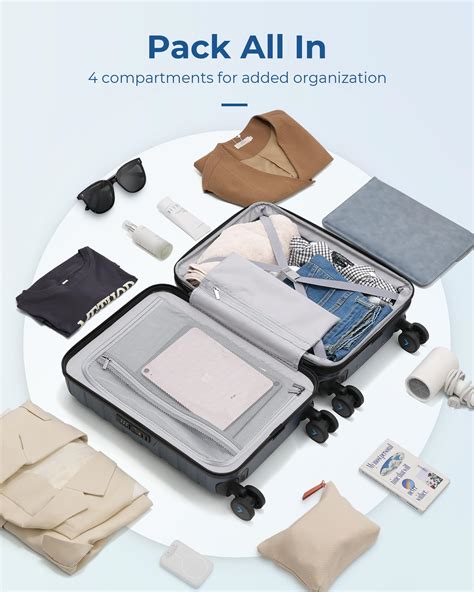 Snapklik.com : BAGSMART Carry On Luggage 22x14x9 Airline Approved