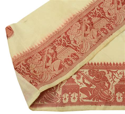 Sushila Vintage Cream Saree Border Indian Craft Sewing Trim Baluchari