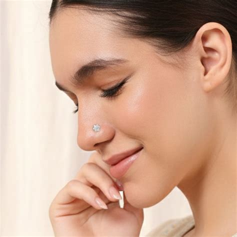 Petite Floral Silver Nose Pin - Touch925 Silver Jewellery
