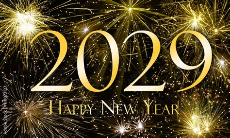 Happy New Year 2029 Celebration Design. Lettering 2029 New Year Holiday ...