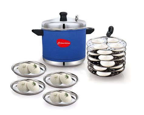 Klassi KIchen Stainless Steel Idli Cooker with 6 Plates with 4 Halwa ...