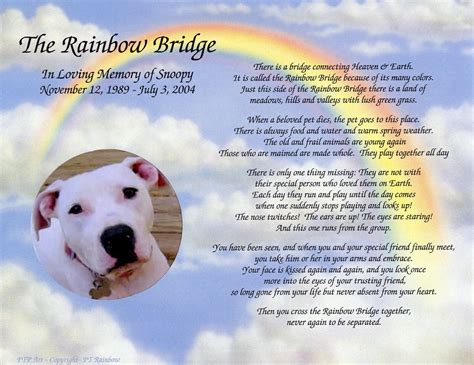 Rainbow Bridge Poem Printable Dogs - Printable And Enjoyable Learning