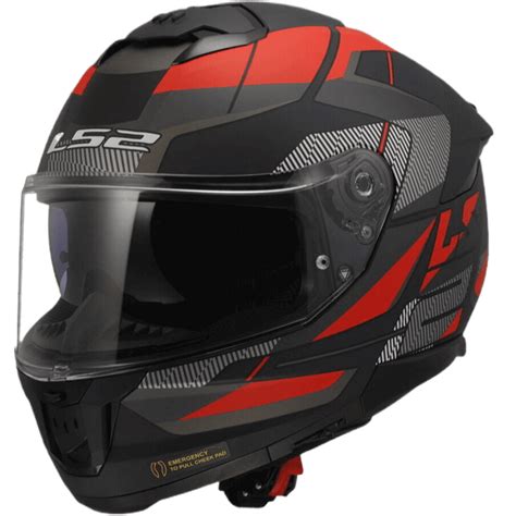 FF320 STREAM II ROAD GLOSS BLACK TITANIUM RED – ls2helmetsindia