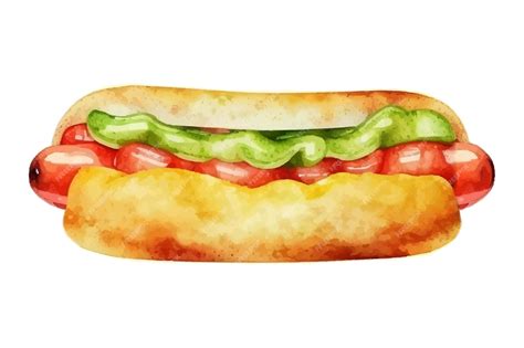 Premium Vector | Hand drawn hot dog watercolor sketchvector ...