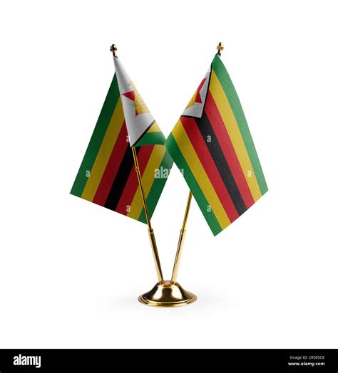 Small national flags of the Zimbabwe on a white background Stock Photo - Alamy
