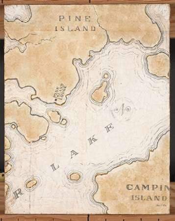 Karmakara Rustic Map by Fisk, Arnie - Fine Art Print on PAPER : 22.5 x ...