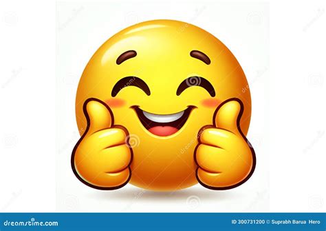 Happy Smiley Emoticon Face with Thumb Up Illustration. Stock ...