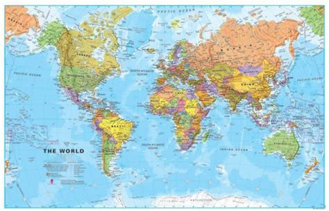 Maps International Small World Wall Map Political Paper | Desertcart INDIA