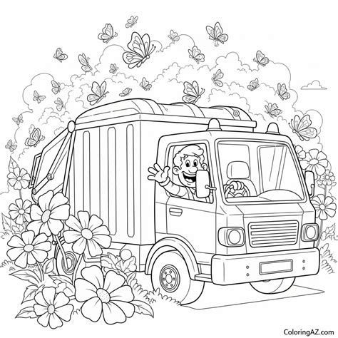 Explore Bin Lorry Coloring Pages for Kids