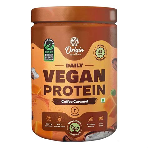 Buy Origin Nutrition 100% Natural Vegan Protein Coffee Caramel Flavour ...