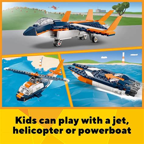 Buy LEGO Creator 3in1 Supersonic Jet Building Kit for Ages 7+ Online at ...