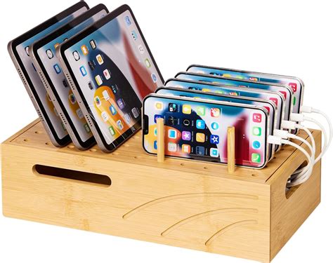 Amazon.com: Cozivolife Bamboo Charging Station for Multiple Devices ...