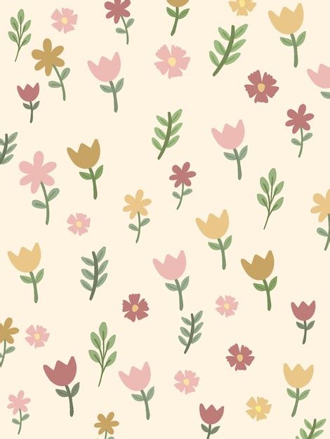 Cute floral wallpaper | Premium PSD