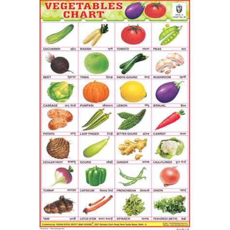 VEGETABLES CHART (28 PHOTO)-SIZE 12X18 (INCHS) 300GSM ARTCARD