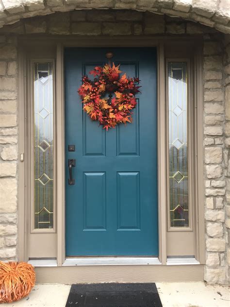Blue Front Door Painted in 'Walk Me Home' by Behr