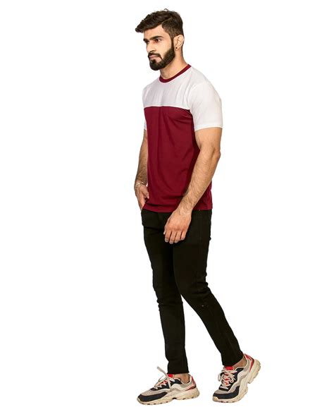 Men's Supima Cotton T-Shirt (Burgundy & White) | Unmatched Comfort ...